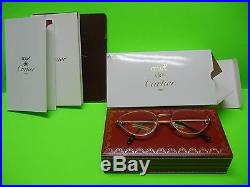 CARTIER RIVOLI VINTAGE CAT EYE GLASSES 18k PLATED GOLD #54-19 WITH FREE SHIPPING