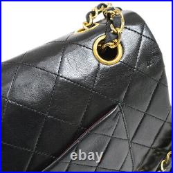 CHANEL Classic Double Flap Medium Shoulder Bag 1215483 Black Lambskin 83891