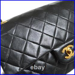 CHANEL Classic Double Flap Medium Shoulder Bag 1215483 Black Lambskin 83891
