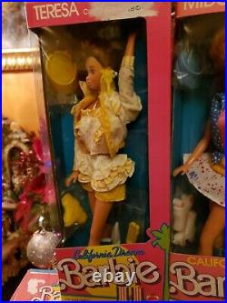 California Dream Barbie Midge Ken Teresa Christie Vintage 1987 Dolls Lot Sealed