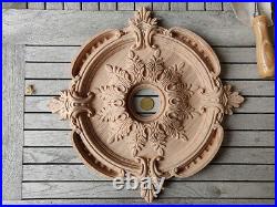 Ceiling Medallion Baroque Vintage Wood Carved Rosette Architecture Mold Ornament