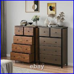 Chest of Drawers 5 Drawer Dresser Bedroom Side Nightstand Storage Cabinet Walnut