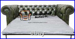 Chesterfield 2 Seater Sofa Bed Antique Green Leather Sofa Settee