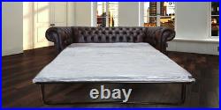 Chesterfield 3 Seater Sofa Bed Antique Genuine 100% leather Handmade Sofa