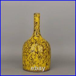 Chinese Antique Yellow Porcelain Sleeve Vase Qing Dynasty YongZheng-Marked