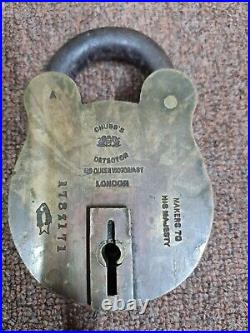Chubb. S lock made in London rare vintage old lock in good condition with key