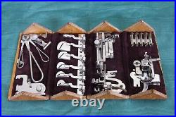 Complete Antique Singer Puzzle Box & Attachments Style 11 Sewing Machine Oak