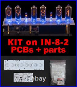DIY KIT IN-8-2 Nixie Tubes Clock PCB+Parts SlotMachine 12/24H WITH TUBES