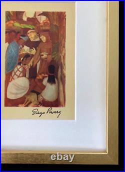 Diego Rivera + Original 1946 + Signed Vintage Print + Matted And Framed
