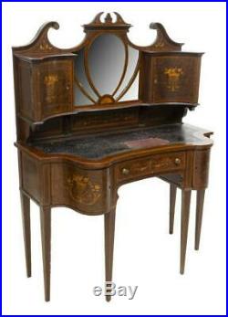 Dressing Table / Vanity English Mahogany Marquetry, early 1900s, Vintage