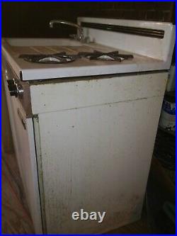 Dwyer Vintage kitchenette cook gas Stove, Sink, refrigerator cabinet porcelain