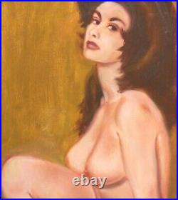 Expressionist nude woman portrait oil painting
