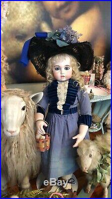 FABULOUS Antique 24 French Circle Dot, Crescent Bru Bebe Doll Original Costume