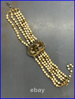 Fine Antique Art Nouveau Necklace Jewelry Amethyst Purple Victorian Choker Pearl