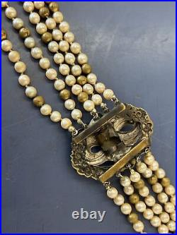 Fine Antique Art Nouveau Necklace Jewelry Amethyst Purple Victorian Choker Pearl