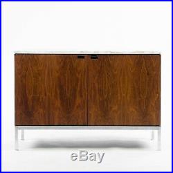 Florence Knoll Vintage Rosewood and Marble Credenza Cabinet Sideboard Fin Back