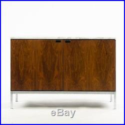 Florence Knoll Vintage Rosewood and Marble Credenza Cabinet Sideboard Fin Back