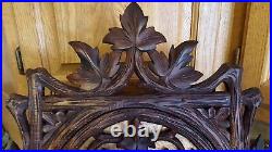 GORGEOUS Antique INTRICATE Leaf HANDCARVED Wood Wall/Counter Top Cabinet COPPER