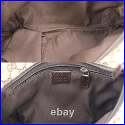 GUCCI Original GG Canvas Web Stripe Shoulder Bag Brown Italy Authentic #SS236 O