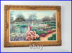 Ganionet Contemporary Oil on Canvas Stunning Flowers Garden Colorful