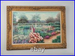 Ganionet Contemporary Oil on Canvas Stunning Flowers Garden Colorful