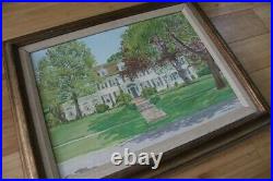 Garden City Oil Painting Landscape Signed by artist Vintage antique Original