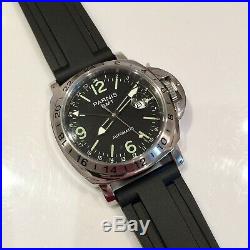 Genuine Parnis Military GMT Automatic Mens Watch Italian Pilot Navy Homage New