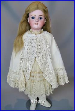 Gorgeous Antique 27 German Bisque head Walkure Doll Lovely Outfit