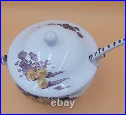 Grapes & Fruits Majolica Tureen Lid & Laddle Signed Itay & Numbered 09009 (PV)
