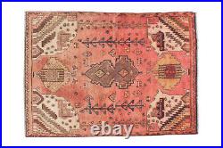 Hand Knotted Oriental 3'7''x4'9'' Vintage Wool Traditional Area Rug
