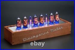 IN-8-2 Nixie Tubes Clock in Vintage Wooden Case 12/24H SlotMachine FREE SHIPPING