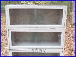Industrial Metal Barrister Bookcase Mid-Century Modern Era Decor Medical Cabinet