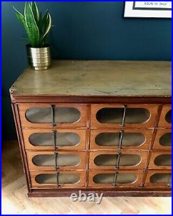 Industrial Vintage Antique Apothecary Haberdashery Cabinet Drawers Shop