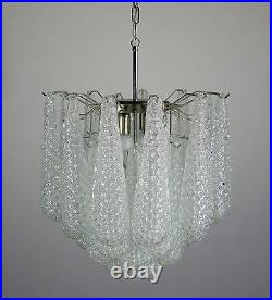 Italian vintage Murano chandelier 41 glass petals drop