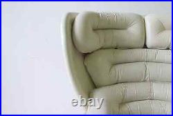Joe Colombo 1963 Elda Fibreglass Arm Chair Leather White