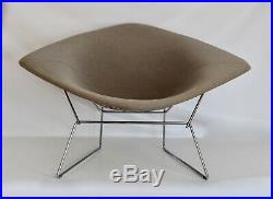 Knoll Bertoia Vtg Mid Century Modern Chrome Large Diamond Lounge Chair DWR Metal