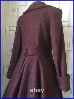 Ladies Tailored 1940s/50s Vintage Swing Style Winter Coat in RED Fleck SALE
