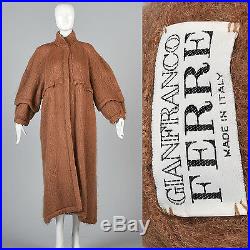 Large Vintage 1980s 80s Gianfranco Ferre Mohair Sweater Cardigan Duster Coat