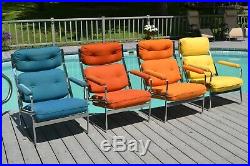 MCM Vintage Set of 4 Mid Century Modern Executive Lounge Chairs 1960s 1970s