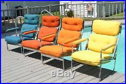 MCM Vintage Set of 4 Mid Century Modern Executive Lounge Chairs 1960s 1970s