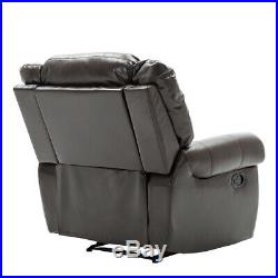 Manual Leather Recliner Chair Rivet Decor Extra Wide Backrest Padded Seat Sofa