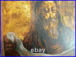 Margaret Keane Eugenia Jean Maio Stewart Toti Old Man Scroll 49X38 Oil on canvas