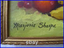 Marjorie Sharpe Original Oil Painting Vintage Signed Framed Fruit Listed Artist