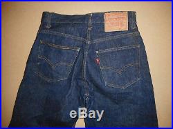 Mens 502 XX 0117 BIG E Vintage 1966-1968 Original Levi Jeans Raw Denim Selvedge