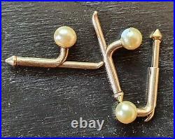 Mens Gold Plated Collar Retro Cufflinks Vintage Jewelry Gift For Man Rare Old
