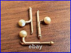 Mens Gold Plated Collar Retro Cufflinks Vintage Jewelry Gift For Man Rare Old