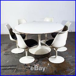 Mid Century Modern Dining Set Knoll Eero Saarinen Tulip Black Vintage 6 Chairs