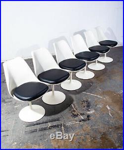 Mid Century Modern Dining Set Knoll Eero Saarinen Tulip Black Vintage 6 Chairs