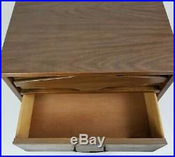 Mid Century Modern Nightstand End Table Two Drawer Dovetail Retro Vintage