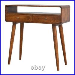Mid Century Style Console Table / Dressing Table Solid Wood Dark Finish